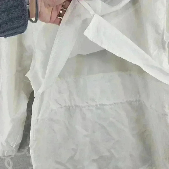 Vintage Current Seen White Hoodie Button Windbreaker Women's M - Picture 8 of 10